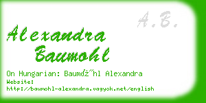 alexandra baumohl business card